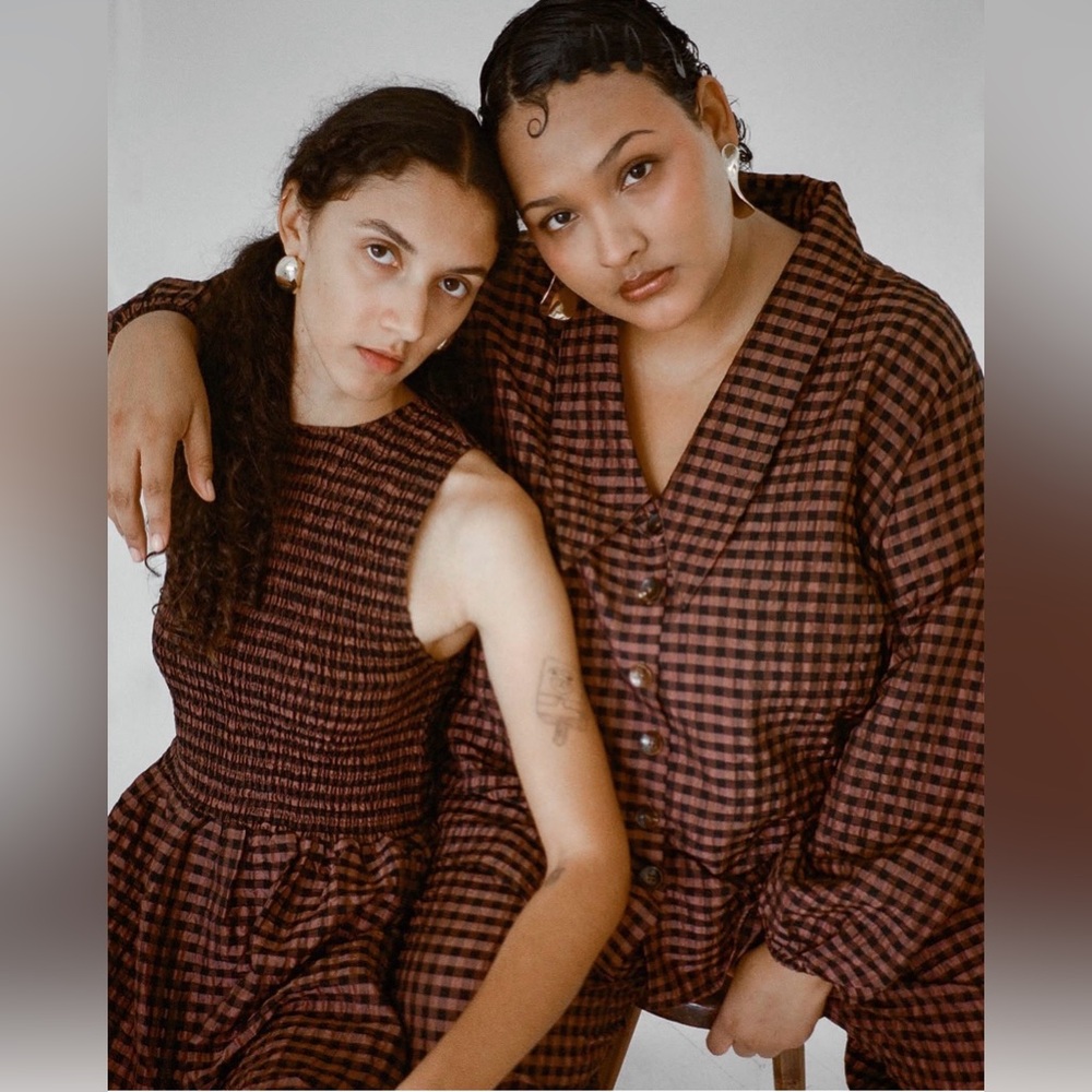 WRAY ny Brown & Black gingham button down size 2X